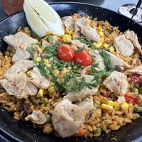 Vegalenciana paella, warm and delicious  at Bubita Bar in Barcelona
