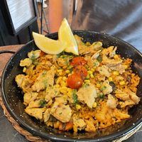 Valencian-style paella  at Bubita Bar in Barcelona