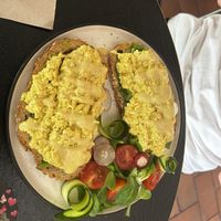 Tofu scramble con avocado   at Bubita Bar in Barcelona