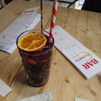 Spicy sangría on a hoooot day at Bubita Bar in Barcelona