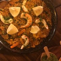 Vegan shrimp paella  at Bubita Bar in Barcelona