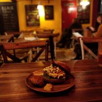 Burger at Bubita Bar in Barcelona