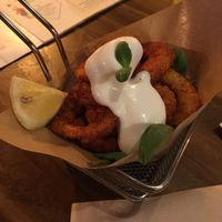 Delicious and incredibly realistic vegan calamari at Bubita Bar in Barcelona