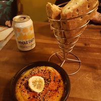 Black garlic and orange hummus at Bubita Bar in Barcelona