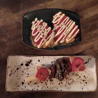 Only a small skewer for two people and two tiny canned peppers with bottled mayonnaise at Bubita Bar in Barcelona