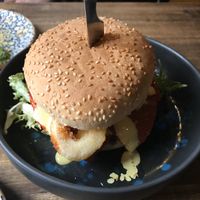 Konjac ‘Calamari’ Sandwich at Bubita Bar in Barcelona