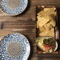 Nachos & Edamame Guacamole at Bubita Bar in Barcelona