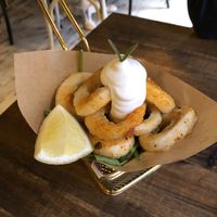 vegan fried calamari ⭐️ at Bubita Bar in Barcelona