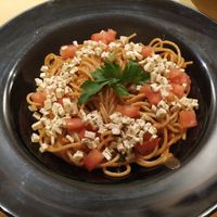 Spaghetti vegani at Veganda in Padua