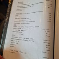 Menu at Veganda in Padua