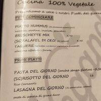 Menu at Veganda in Padua