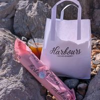 Our haul on the local beach at Harbours Vegan Bakery in Lancing