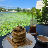 PB & Caramel Almond Pancakes at Plantiful in Phuket