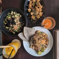 Salads + tofu at Duyên Vegan & Coffee in Da Nang