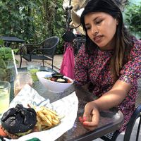 “I wonder why the bun is black”  at Avocado Vegetariano - Santa Gertrudis Copo in Merida