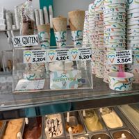 Gluten-free cones available at Valentino Gelato - Ribera in Valencia