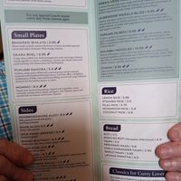 Vegan menu at Base Camp Indian Kitchen in Cardiff