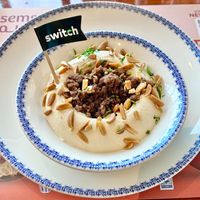 Humms with meat at Semsom in Dubai