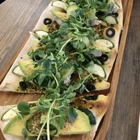 Nutty pesto pizza, so crunchy and delectable. 😊 at Miss Green - Dunhua in Taipei