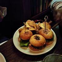 Zucchini sliders . The chips were so bland. at Charlie Was a Sinner in Philadelphia