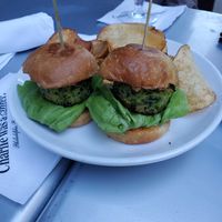Zucchini "crabcake" sliders at Charlie Was a Sinner in Philadelphia