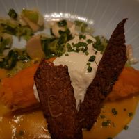 Sweet potato, leeks and bacon at Charlie Was a Sinner in Philadelphia
