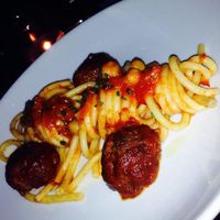 spaghetti with meatballs at Charlie Was a Sinner in Philadelphia