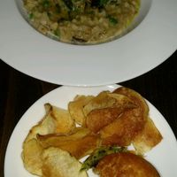 Crab Cake Slider and Mushroom Risotto at Charlie Was a Sinner in Philadelphia