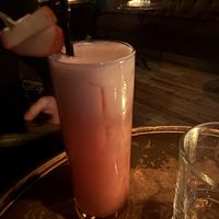 “Cougar” - orchata vodka, rose vermut, strawberry shrub, lemon, charlie’s egg white  at Charlie Was a Sinner in Philadelphia