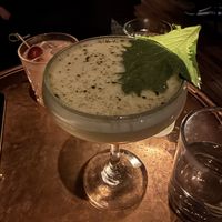 “Emerald City” - green tea infused vodka, french herbal liqueur, lychee, lime, charlie’s egg white  at Charlie Was a Sinner in Philadelphia