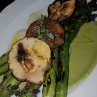 grilled asparagus and shiitake mushroom at Charlie Was a Sinner in Philadelphia