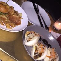 Crab slider and bao buns at Charlie Was a Sinner in Philadelphia
