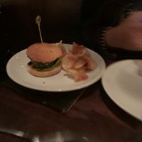 Vegan slider with chips  at Charlie Was a Sinner in Philadelphia