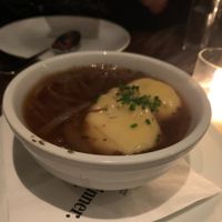Vegan French onion soup at Charlie Was a Sinner in Philadelphia