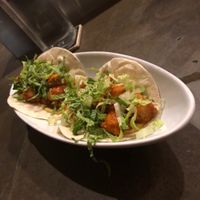 caluiflower taco with whipped daal, mint chutney, curry hot sauce at V Street in Philadelphia