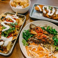 Nachos, Asian bowl at Veggie Grill in Mountain View