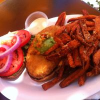 My usual :)
VG-Cheeseburger with sweetheart fries  at Veggie Grill in Mountain View