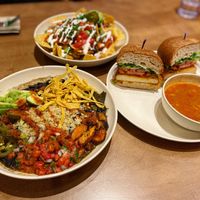 Bowls and sandwiches and nachos at Veggie Grill in Mountain View