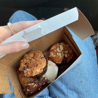 blueberry muffin on top!  at Pushkin's Bakery in Sacramento