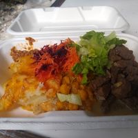 Items from the hot food buffet...so good! at One Stone Ital Shack in St Johns