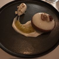 Vanilla coconut mousse  with passion fruit and almond sorbet   at The Spa at Lake House in Daylesford