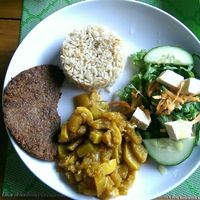 Main dish, Vegan Menú del día at Vegan House in Medellin
