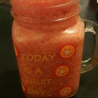 strawberry juice  at Vegan House in Medellin