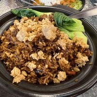 Claypot Veg Fried Rice with Crispy Chickenn  at Nature Vegetarian Delights (NVD) Restaurant in Northeast Singapore
