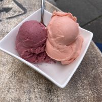 Strawberry and raspberry   at Eiscafé Fontanella in Nordrhein-westfalen