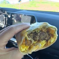 Breakfast Burrito at Temptations Bikini Espresso in Portland