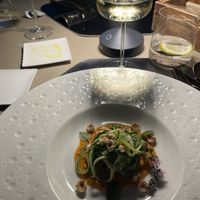 2. courgette spaghetti with tomato sauce and hazelnuts  at Terracrua Restaurant in Sardegna