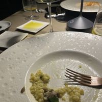 4. fregola pasta with seaweed, apple and aubergine ‘caviar’
(So excited forgot to take until nearly finished!)  at Terracrua Restaurant in Sardegna