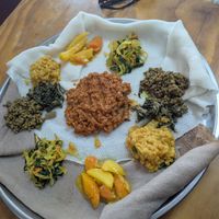 Vegan platter at Rehoboth Ethiopian Restaurant in Maryland