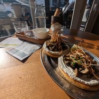 Mushroom bagel nduja cashew cream cheese at Opus Coffee Brewers in Wollongong